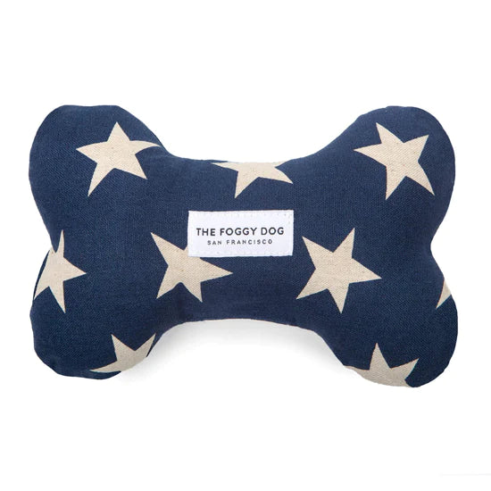 The Foggy Dog-Navy Stars-Squeaky Dog Toy
