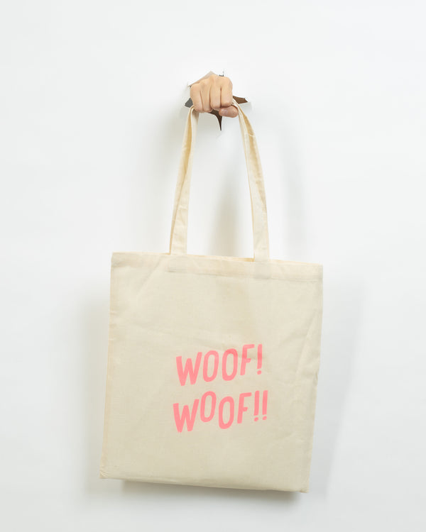 Howl & Growl Cream Woof Tote Bag