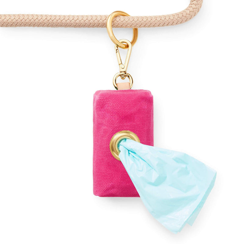 The Foggy Dog_Hot Pink Waxed Canvas_Waste Bag Holder_Poo bag