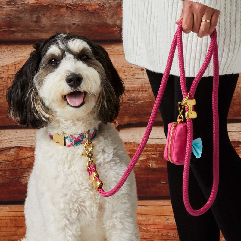 The Foggy Dog_Hot Pink Waxed Canvas_Waste Bag Holder_Hot pink Lead