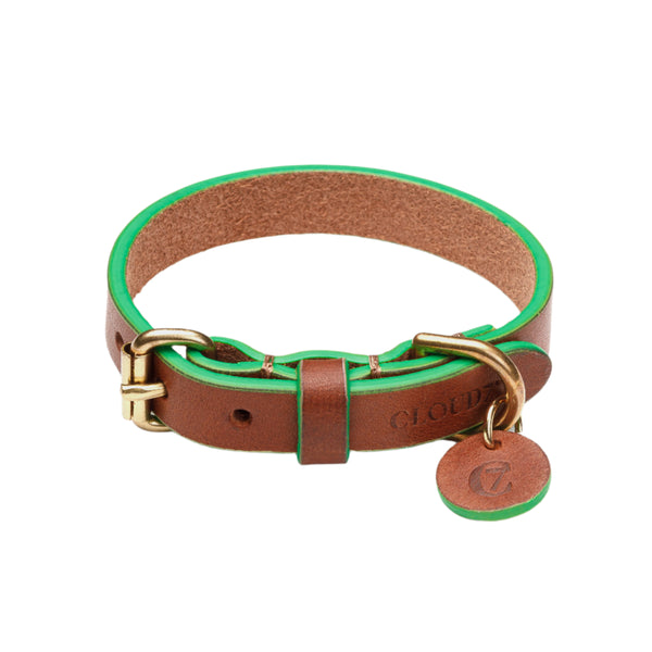 Cloud 7_Prince Park_Dog Collar_Cognac Green