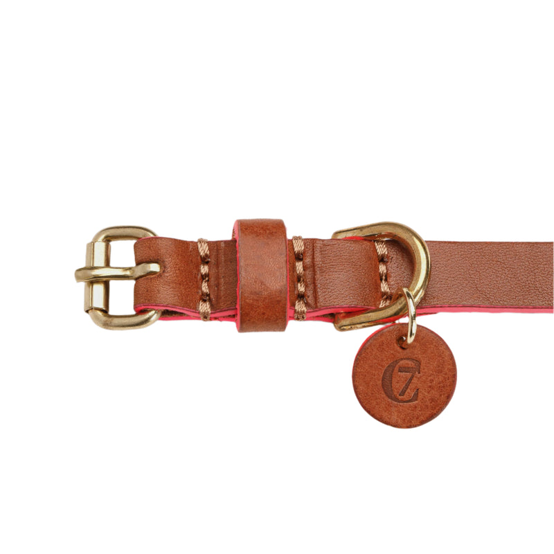 Cloud 7_Prince Park Dog Collar_Cognac Pink_Buckle