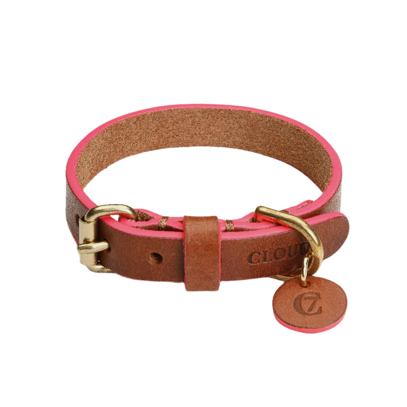 Cloud 7_Prince Park Dog Collar_Cognac Pink