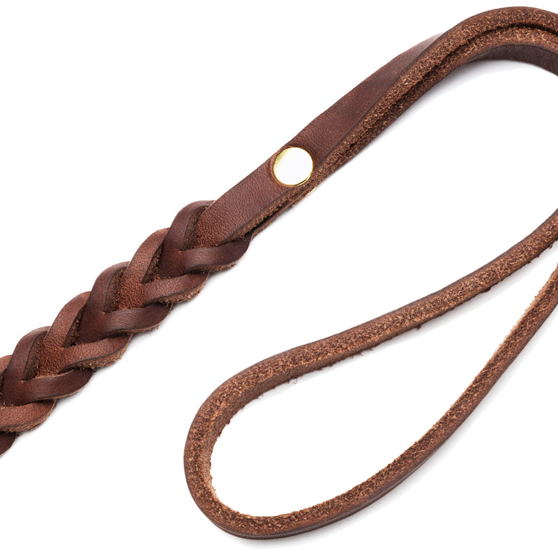 Cloud 7_Central Park Dog Lead-Saddle Brown_Plaited Detail