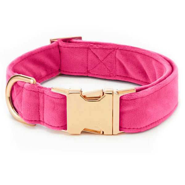 Pink velvet dog collar clearance