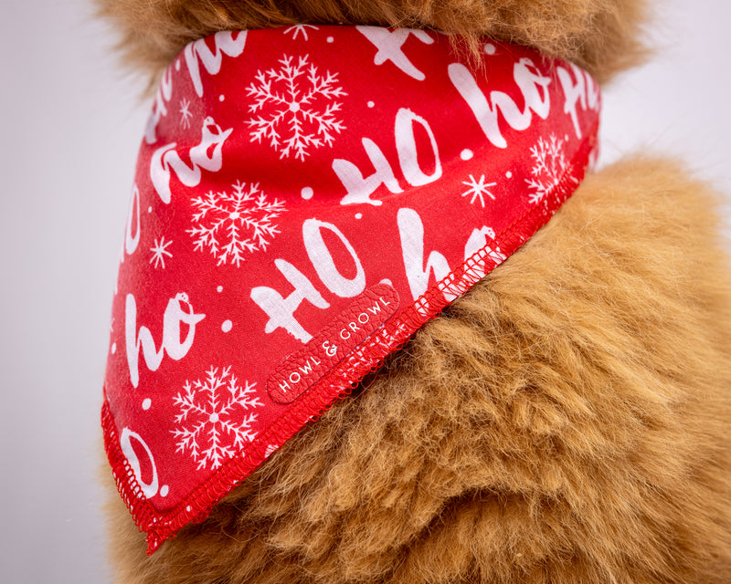 Howl & Growl_Dog Bandana_Christmas_ho ho ho_Close up