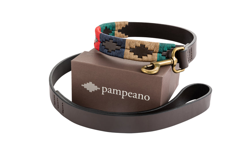 Pampeano_Dog Lead_Navidad_Multi Colour Lether Lead