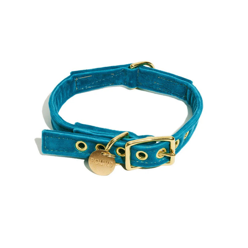 FMA_Aqua Velvet_Washable_Dog_Collar