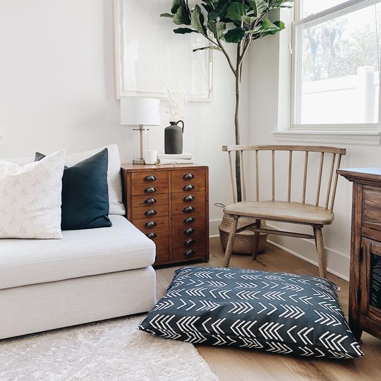 The Foggy Dog_Bed Cover_Interior Design_Charcoal Mud Cloth