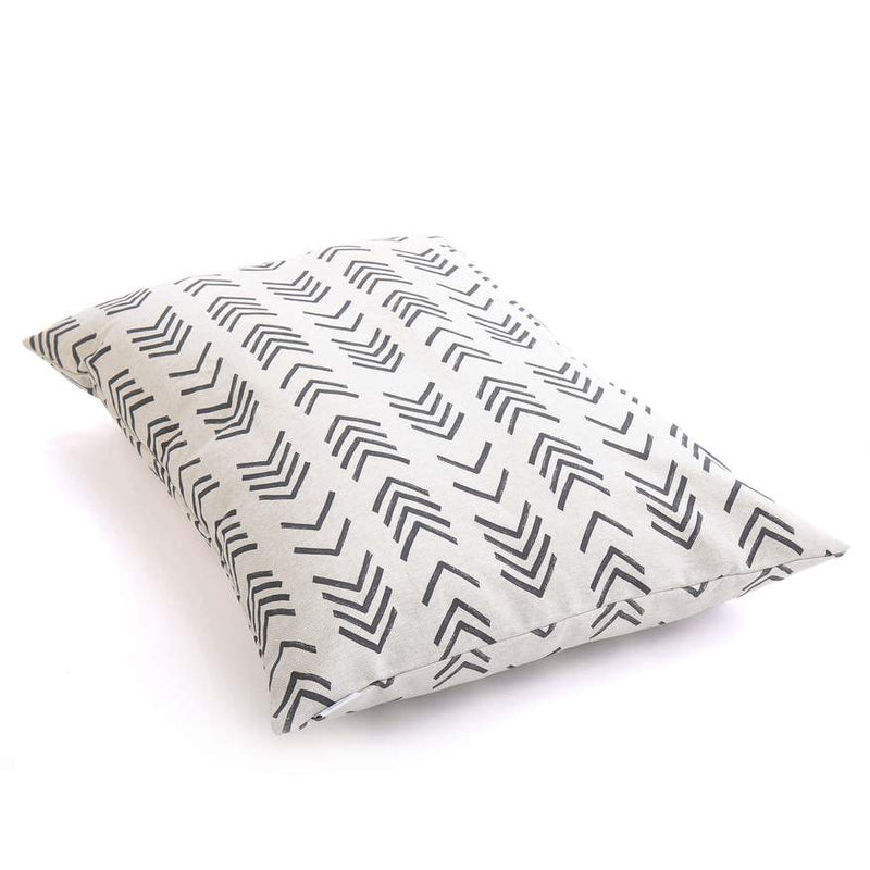 The Foggy Dog_Bed Cover_Design_Charcoal mud cloth_Chevron design_Full Size