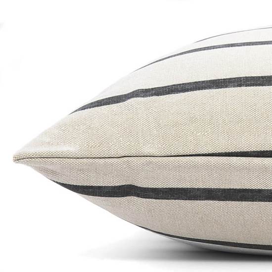 The Foggy Dog_Bed Cover_Design_Charcoal stripe_Close Up
