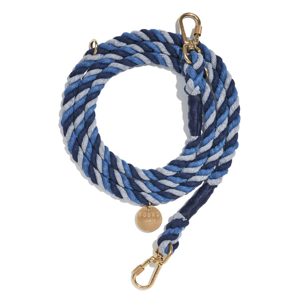 Found My Animal_Dog Lead_Adjustable_blue grey twisted rope