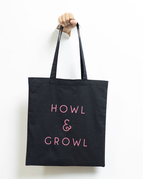 Howl & Growl Black Tote Bag