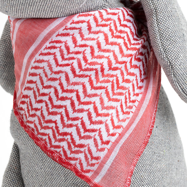 Red and White Dog bandana Detail 