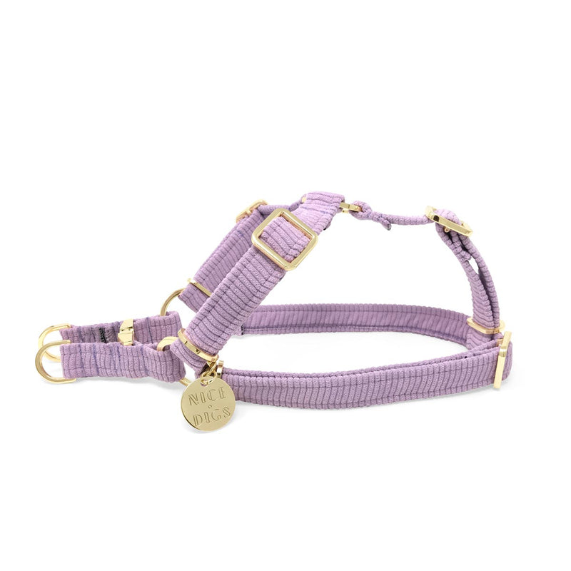 Nice Digs-Lilac Cord Dog Harness-Non Pull-Side