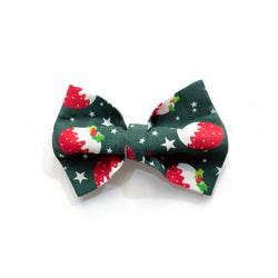 Christmas Pudding Dog Bow Tie